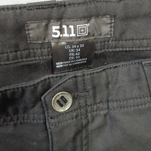 5.11 Tactical Pants Men's 34x30 Fits 34x28 Black Edge Chino 2.0 Outdoor Hiking - Picture 12 of 15